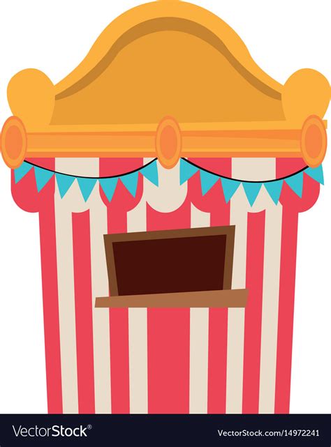 Circus tickets sale kiosk cartoon booth pennant Vector Image