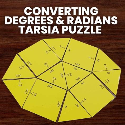 Converting Degrees and Radians Tarsia Puzzle | Math = Love