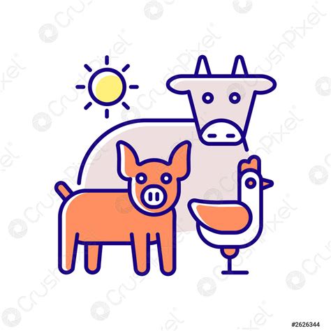 Animal husbandry RGB color icon - stock vector | Crushpixel