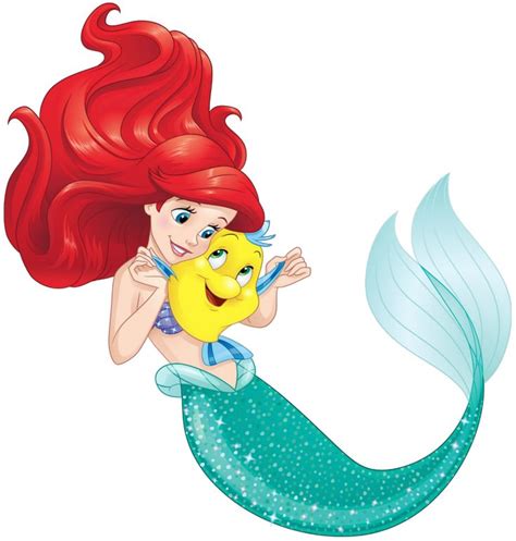 the little mermaid is holding a starfish