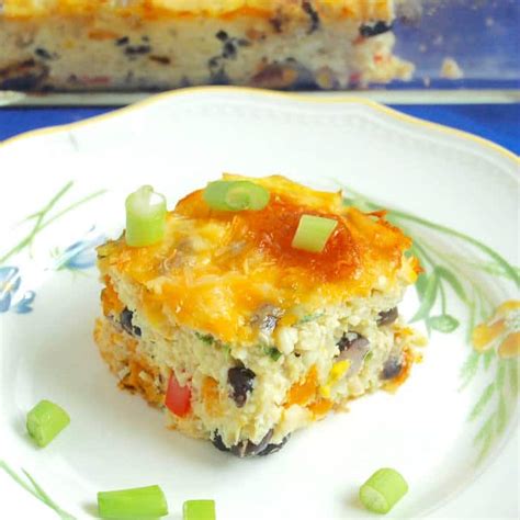 Southwestern Cauliflower Rice Casserole {Gluten-Free, Vegetarian}