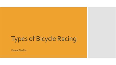 Types of Bicycle Racing | PPT