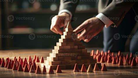 Businessman playing dominoes game. Risk and strategy concept. AI ...