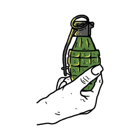 Premium Vector | Hand holding grenade vector illustration design