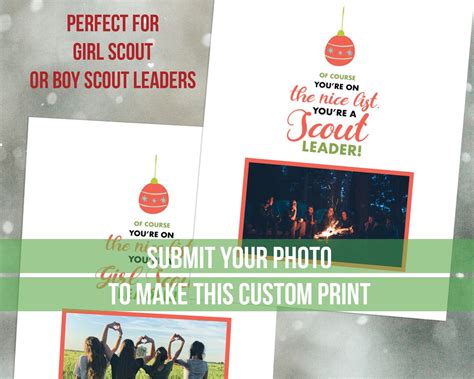 Christmas Card for Girl Scout or Boy Scout Leaders Customizable - Etsy