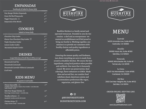 Online Menu of Bushfire Kitchen - Menifee Restaurant, Menifee ...