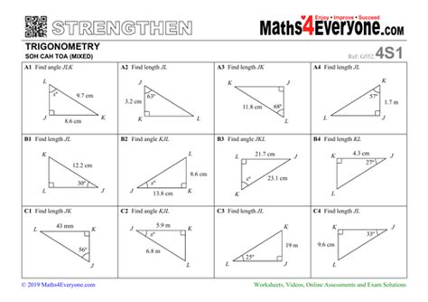 Trigonometry - SOH CAH TOA (Revision Sheets with Solutions) | Teaching ...