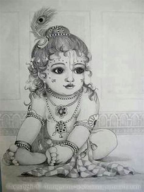 Pencil Drawing Little Krishna - pencildrawing2019