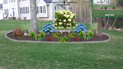 Front Yard Landscape Design, MA | Front yard island landscaping, Front ...