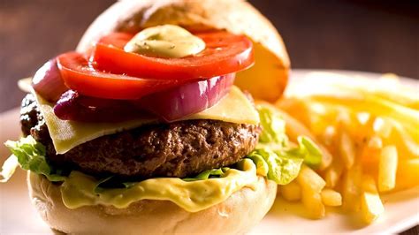 Double Cheese BBQ Beef Burger with French Fries Recipe