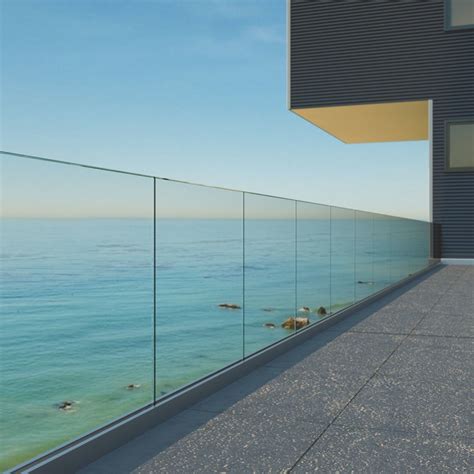 Aluminum Glass Balustrade Systems U Channel Frameless Glass Railing ...