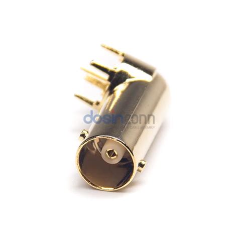 Coaxial Connector BNC R/A Panel Mount Jack Gold Plated 75 Ohm