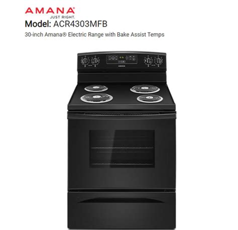 Amana Standard Clean Electric Range With Clock In Black - Morgan's ...