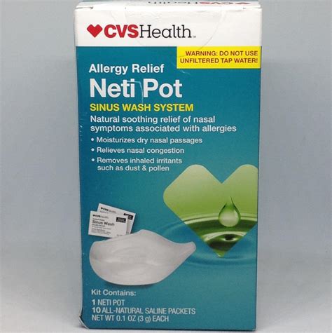 CVS Health Allergy Relief Neti Pot Sinus Wash System + 10 Natural ...