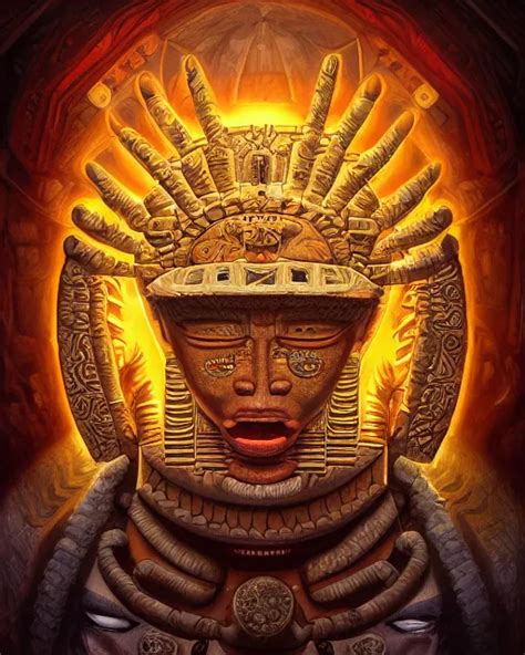 digital painting of kinich ahau, mayan sun god, by | Stable Diffusion