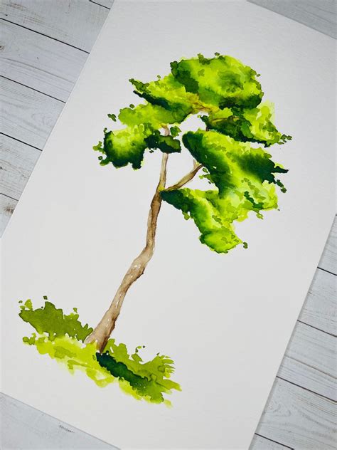 Watercolor Tree Tree Painting Watercolor Watercolor - Etsy