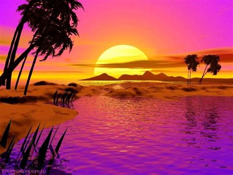 Sunset Beach Animated Desktop Background | Animated Beach Desktop ...