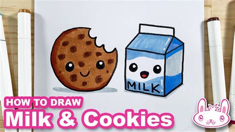 How to Draw Milk and Cookies | Yummy Snack Food - YouTube