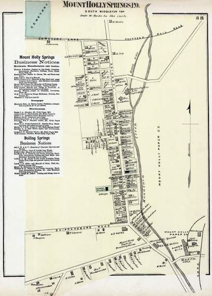 Mount Holly Springs, Pennsylvania, map, 1872, zoomable image | House ...