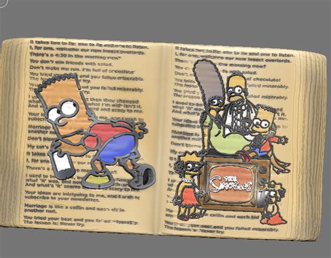 STL file The Simpson Books Relief・3D printable design to download・Cults