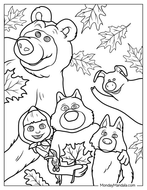 24 Masha & The Bear Coloring Pages (Free PDF Printables)