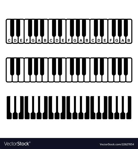 Piano keyboard diagram - piano keyboard layout Vector Image