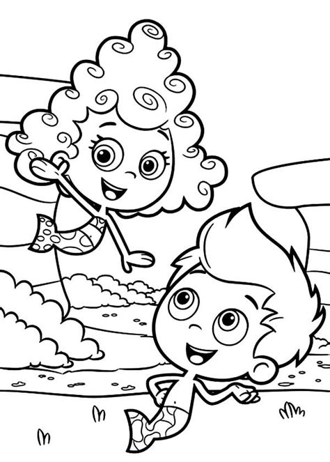 Gil Meet Deema In Bubble Guppies Coloring Page : Coloring Sun | Bubble ...