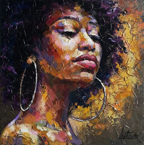 Painting portrait of a black woman - Сourage - p | Artfinder