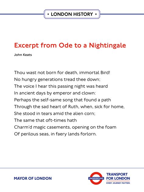 From Ode to a Nightingale – Poems on the Underground