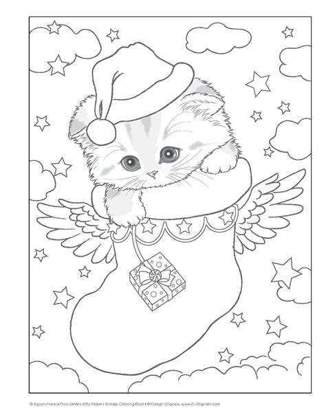 Free Christmas Cat Coloring Pages - entoinenOlsen