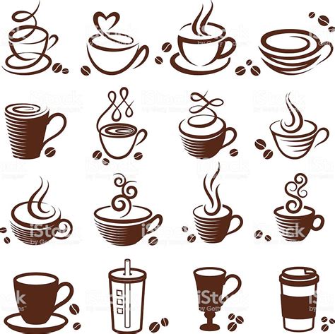 Coffee cup vector white icon set | Coffee tattoos, Coffee art, Coffee cups