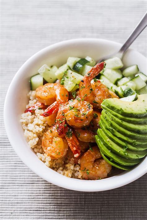 Shrimp Quinoa Bowl Recipe with Avocado – Shrimp and Quinoa Recipe ...