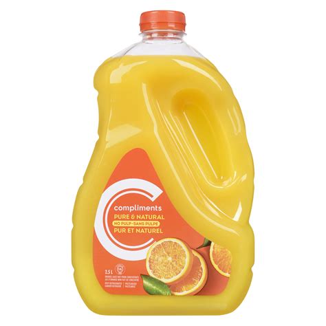 Orange Juice With No Pulp Not From Concentrate 2.5 L | Compliments.ca