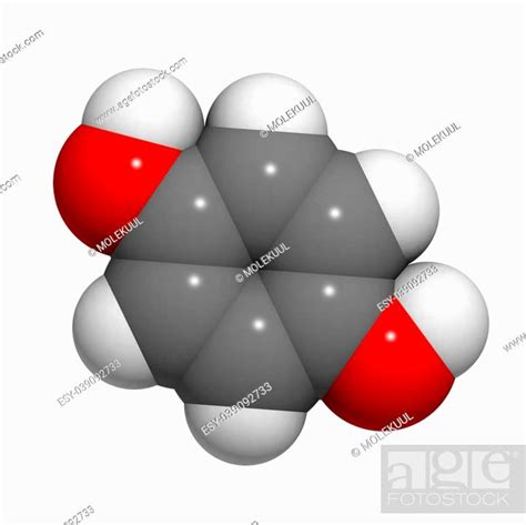 Chemical structure of a molecule of hydroquinone (quinol), Stock Photo ...