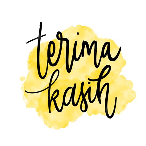 Terima Kasih Greetings In Lettering Handwriting Style With Yellow ...