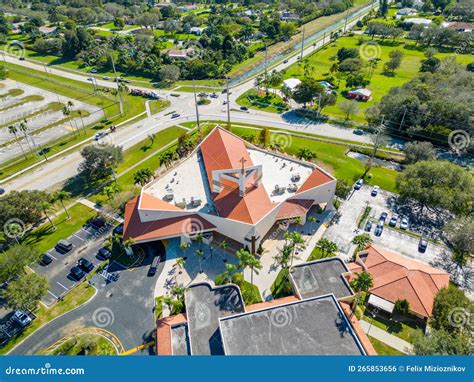 Aerial Photo St Bonaventure Catholic Church Stock Photo - Image of high ...