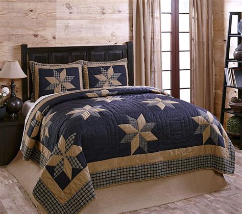 Navy Blue Tan Patchwork Quilt Set by Olivias Heartland Henry Cotton ...