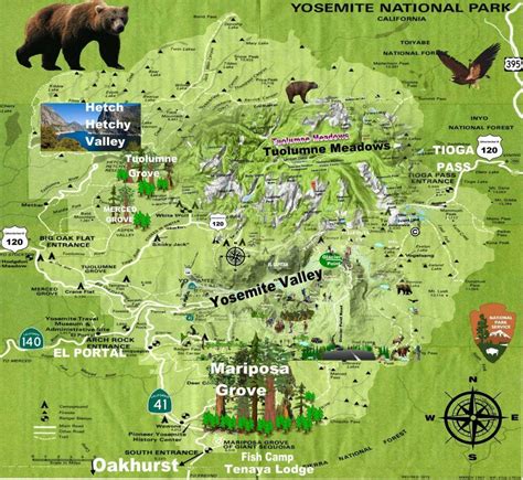 Map of Yosemite National Park Maps | Yosemite national park map ...