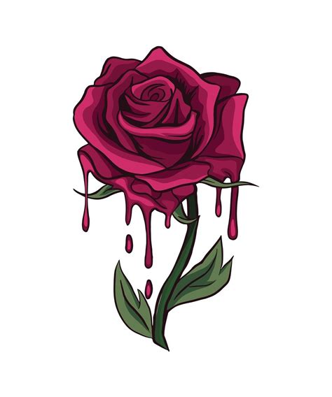 Rose Sticker Dripping Paint Purple Graffiti Urban Street Art Flower (4 ...