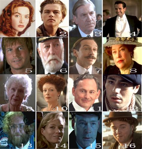 Titanic Movie Cast | Characters pictured from Titanic. Description from ...