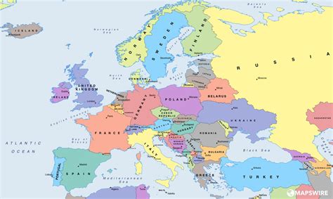 Free Political Maps of Europe – Mapswire.com