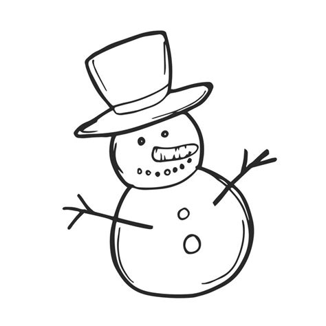 Premium Vector | Vector christmas doodle funny snowman