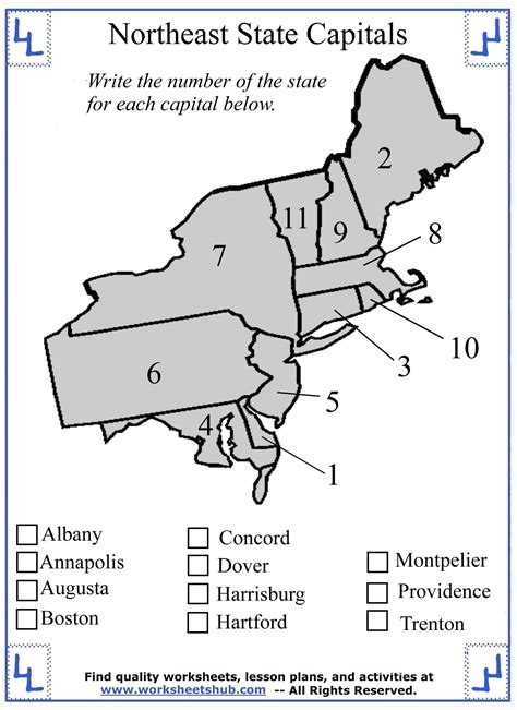 Northeast States Capitals And Abbreviations