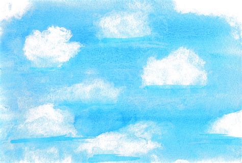 Blue Sky Clouds 2 {Watercolor} by LaRenaissanceGirl on DeviantArt