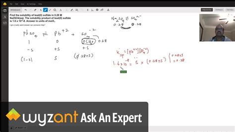 Molar solubility of Lead(II)sulfate in 0.28 M Sodium sulfate - YouTube