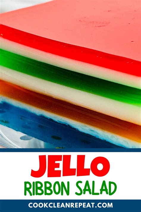 Jello Ribbon Salad - Cook Clean Repeat