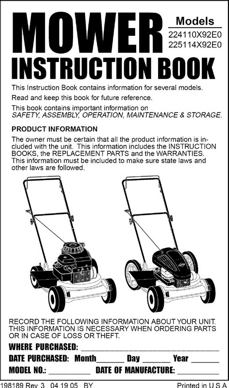 Murray Lawn Mower Manuals