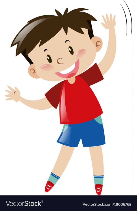 Boy with happy face standing Royalty Free Vector Image