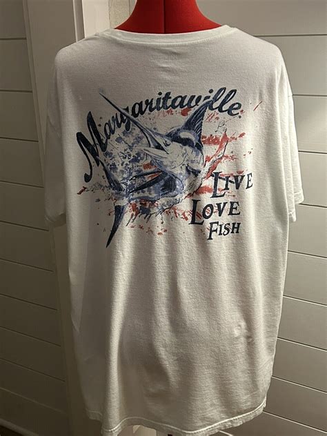 Jimmy Buffett Margaritaville Live Love Fish White Men… - Gem