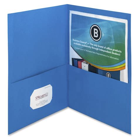 Business Source Letter Recycled Pocket Folder - 8 1/2" x 11" - 100 ...